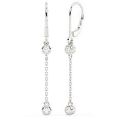 SPECIAL!.25ct G SI 14K White Gold Diamond Drop Hoop Earrings