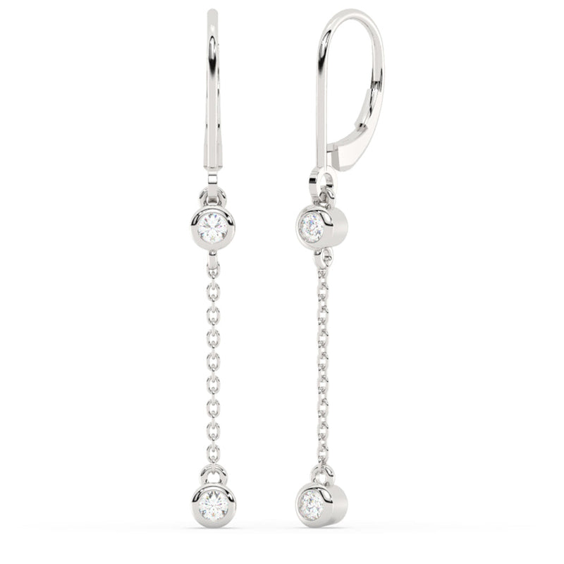 SPECIAL!.25ct G SI 14K White Gold Diamond Drop Hoop Earrings