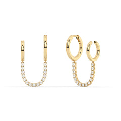 SPECIAL! .75ct G SI 14K Yellow Gold Diamond Drop Hoop Earrings