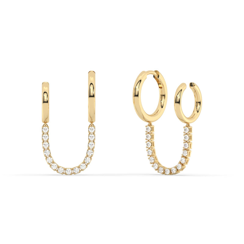 SPECIAL! .75ct G SI 14K Yellow Gold Diamond Drop Hoop Earrings