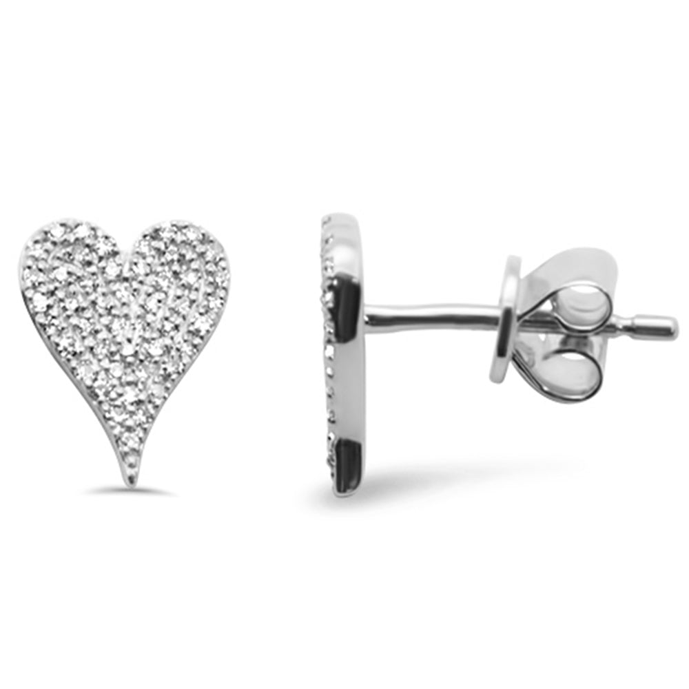 SPECIAL! .37ct G SI 14K White Gold Diamond Heart Earrings Push Back