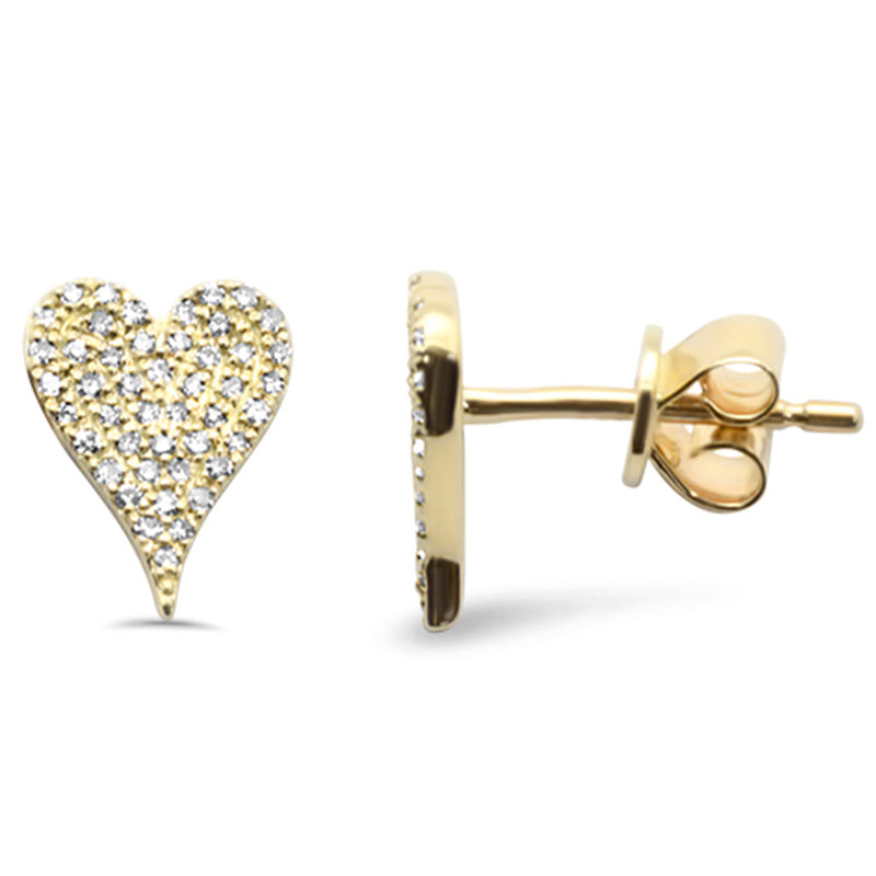 SPECIAL! .44ct G SI 14K Yellow Gold Diamond Heart Earrings Push Back