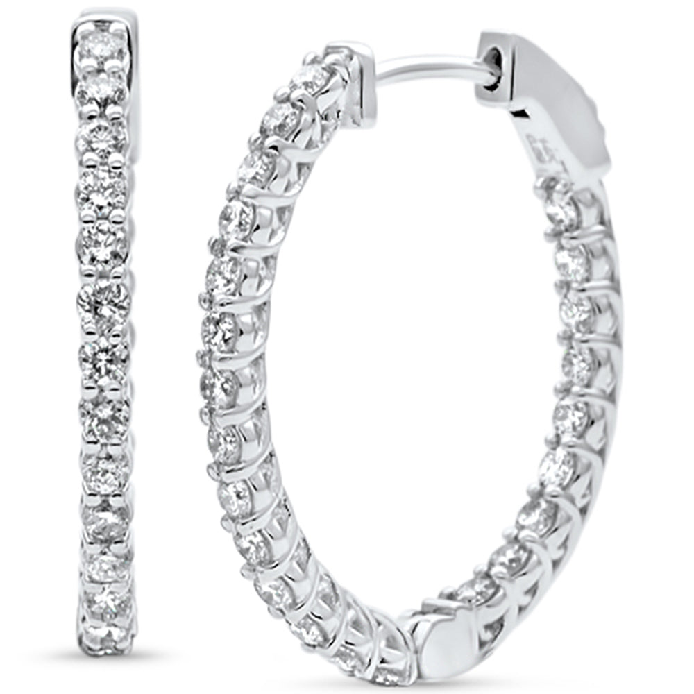 SPECIAL! 1.38ct G SI 14K White Gold Diamond Oval Shape Hoop Earrings