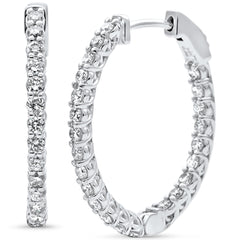 SPECIAL! 1.38ct G SI 14K White Gold Diamond Oval Shape Hoop Earrings
