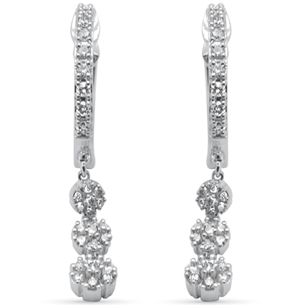SPECIAL! .33ct G SI 14K White Gold Diamond Hoop Dangling Earrings