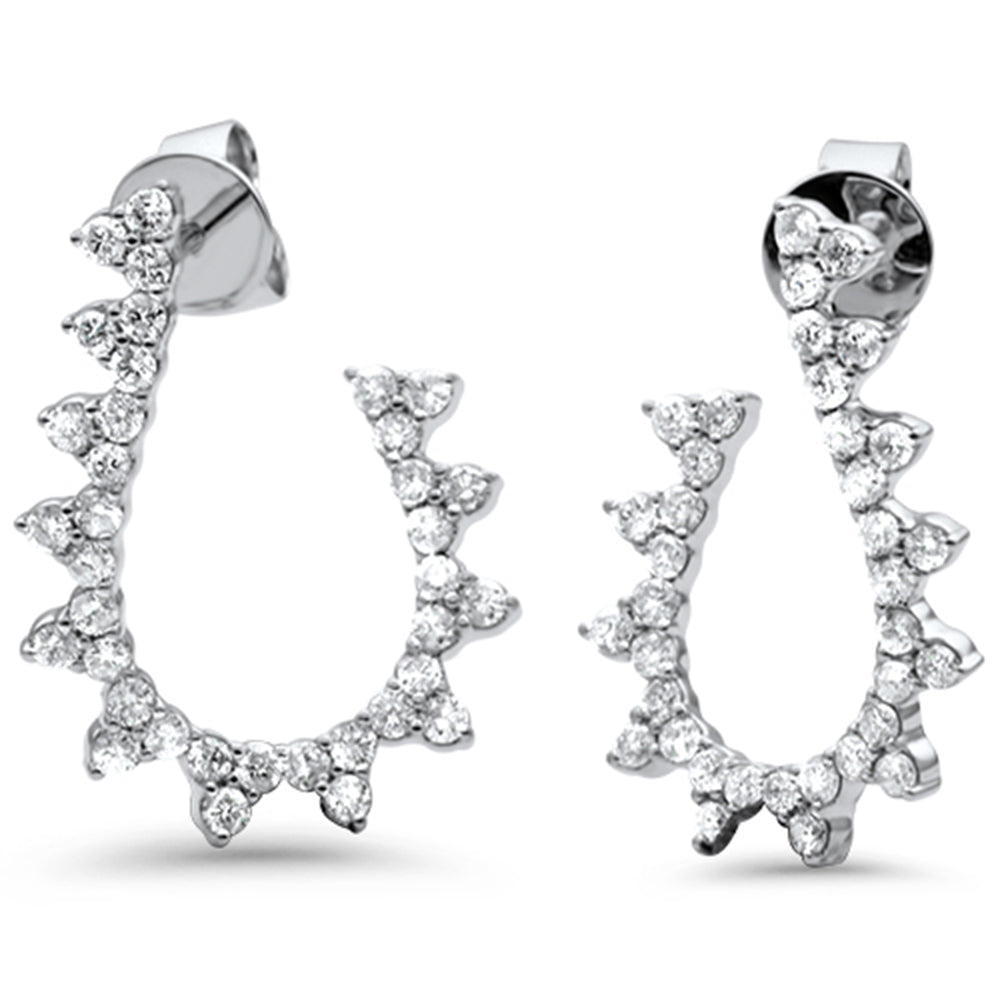 SPECIAL! 1.07ct G SI 14K White Gold Diamond J Hoop Earrings