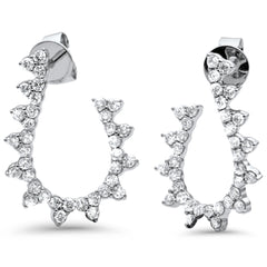 SPECIAL! 1.07ct G SI 14K White Gold Diamond J Hoop Earrings