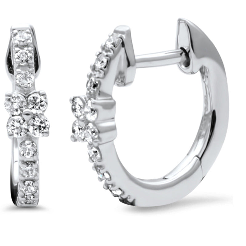 .20ct G SI 14K White Gold Diamond Hoop Earrings