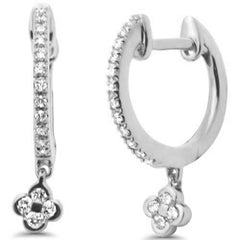 SPECIAL! .16ct G SI 14K White Gold Diamond Dangling Hoop Earrings