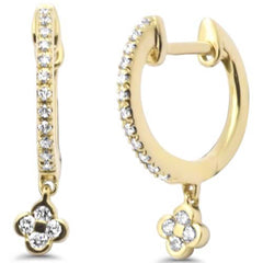 SPECIAL! .16ct G SI 14K Yellow Gold Diamond Dangling Hoop Earrings