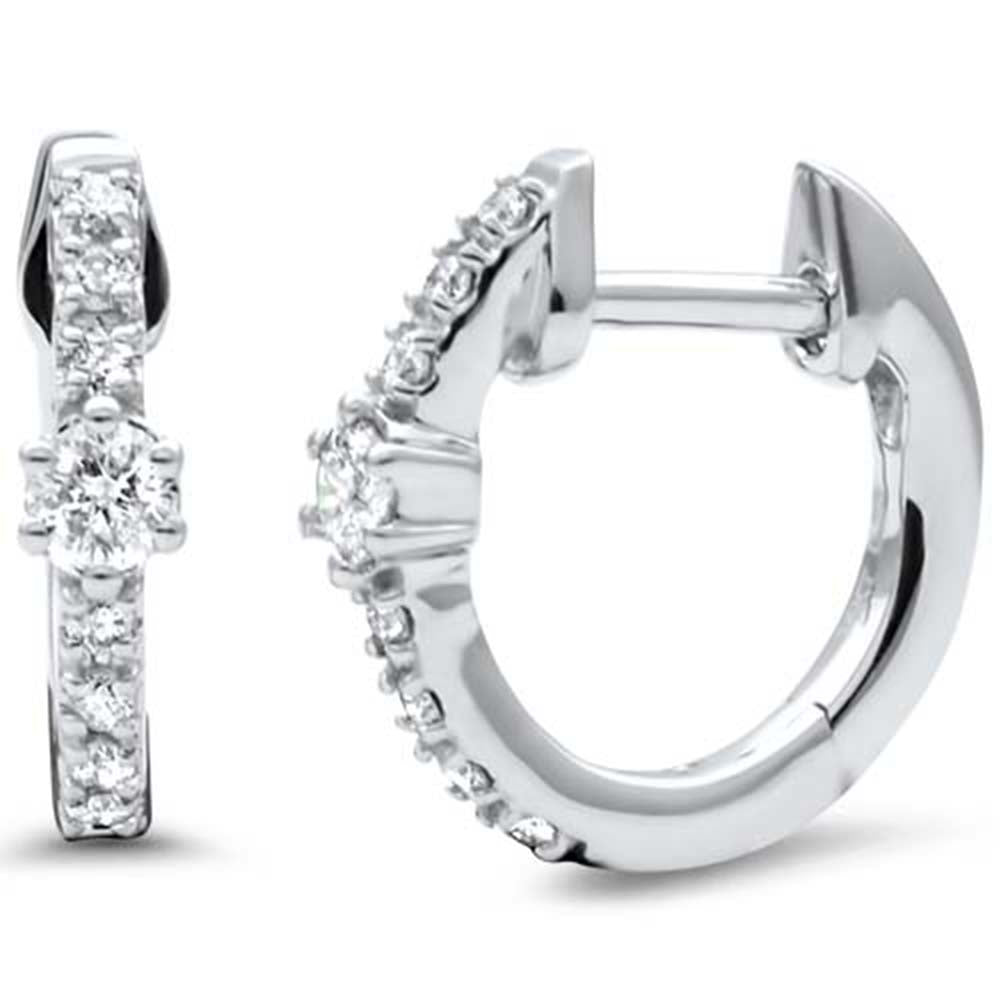 SPECIAL! .23ct G SI 14K White Gold Diamond Petite Hoop Earrings