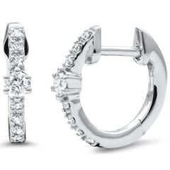 SPECIAL! .23ct G SI 14K White Gold Diamond Petite Hoop Earrings