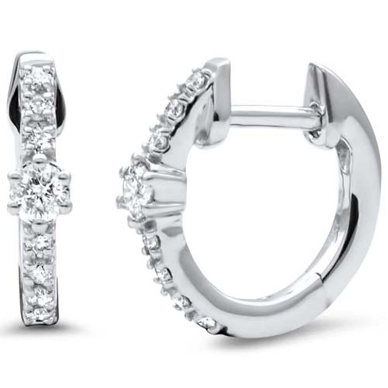 SPECIAL! .23ct G SI 14K White Gold Diamond Petite Hoop Earrings