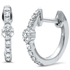 SPECIAL! .18ct G SI 14K White Gold Diamond Petite Hoop Earrings