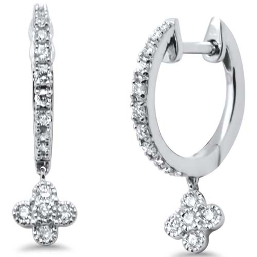 SPECIAL! .27ct G SI 14K White Gold Diamond Dangling Hoop Earrings
