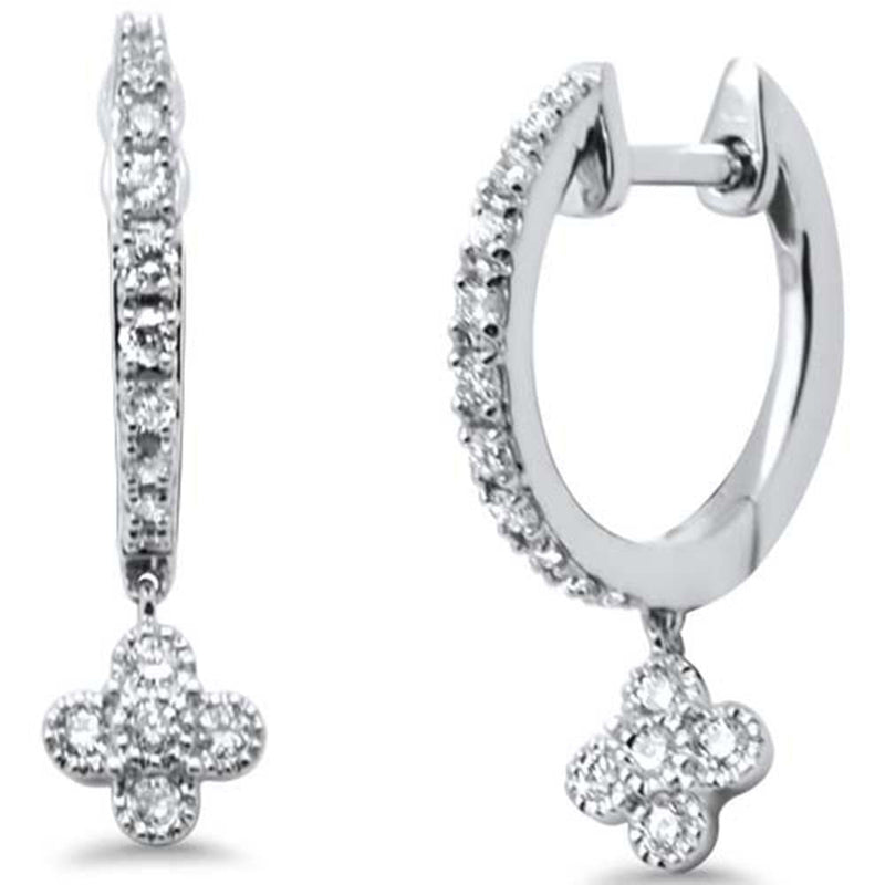 SPECIAL! .27ct G SI 14K White Gold Diamond Dangling Hoop Earrings