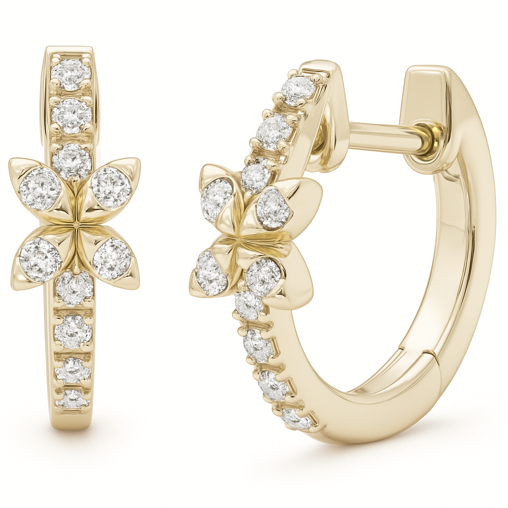 SPECIAL! .19ct G SI 14K Yellow Gold Diamond Petite Hoop Earrings
