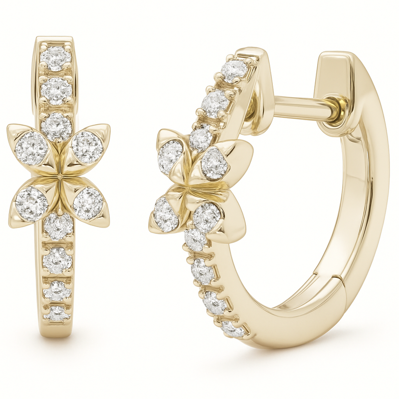 SPECIAL! .19ct G SI 14K Yellow Gold Diamond Petite Hoop Earrings