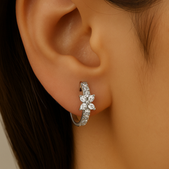 SPECIAL! .20ct G SI 14K White Gold Diamond Petite Hoop Earrings