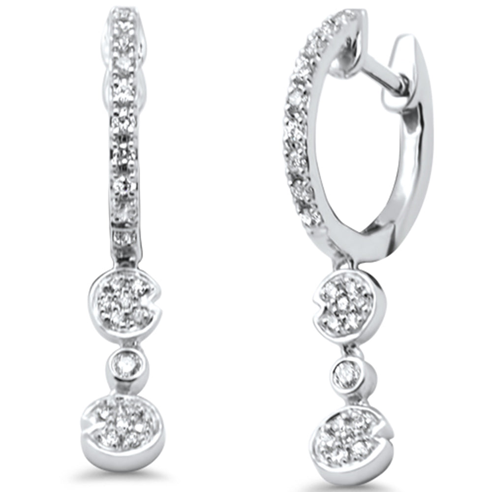 SPECIAL!.27ct G SI 14K White Gold Diamond Dangling Hoop Earrings