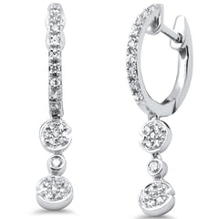 SPECIAL!.27ct G SI 14K White Gold Diamond Dangling Hoop Earrings