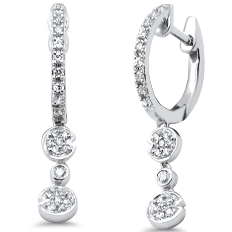 SPECIAL!.27ct G SI 14K White Gold Diamond Dangling Hoop Earrings