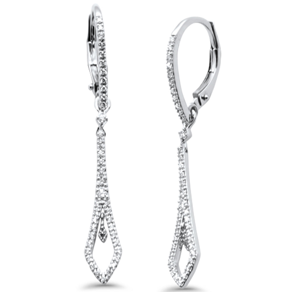 SPECIAL! .30ct G SI 14K White Gold Diamond Dangling Hoop Earrings