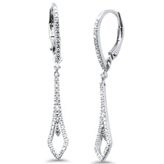 SPECIAL! .30ct G SI 14K White Gold Diamond Dangling Hoop Earrings