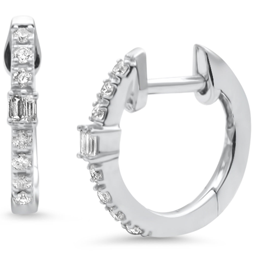 SPECIAL! .14ct G SI 14K White Gold Diamond Petite Hoop Earrings