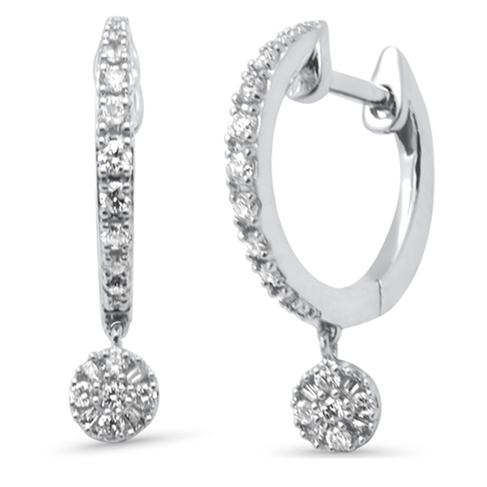 SPECIAL!.25ct G SI 14K White Gold Diamond Dangling Hoop Earrings