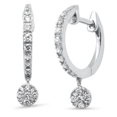 SPECIAL!.25ct G SI 14K White Gold Diamond Dangling Hoop Earrings