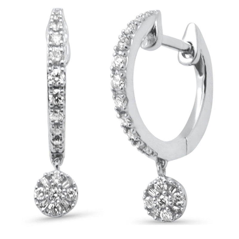 SPECIAL!.25ct G SI 14K White Gold Diamond Dangling Hoop Earrings