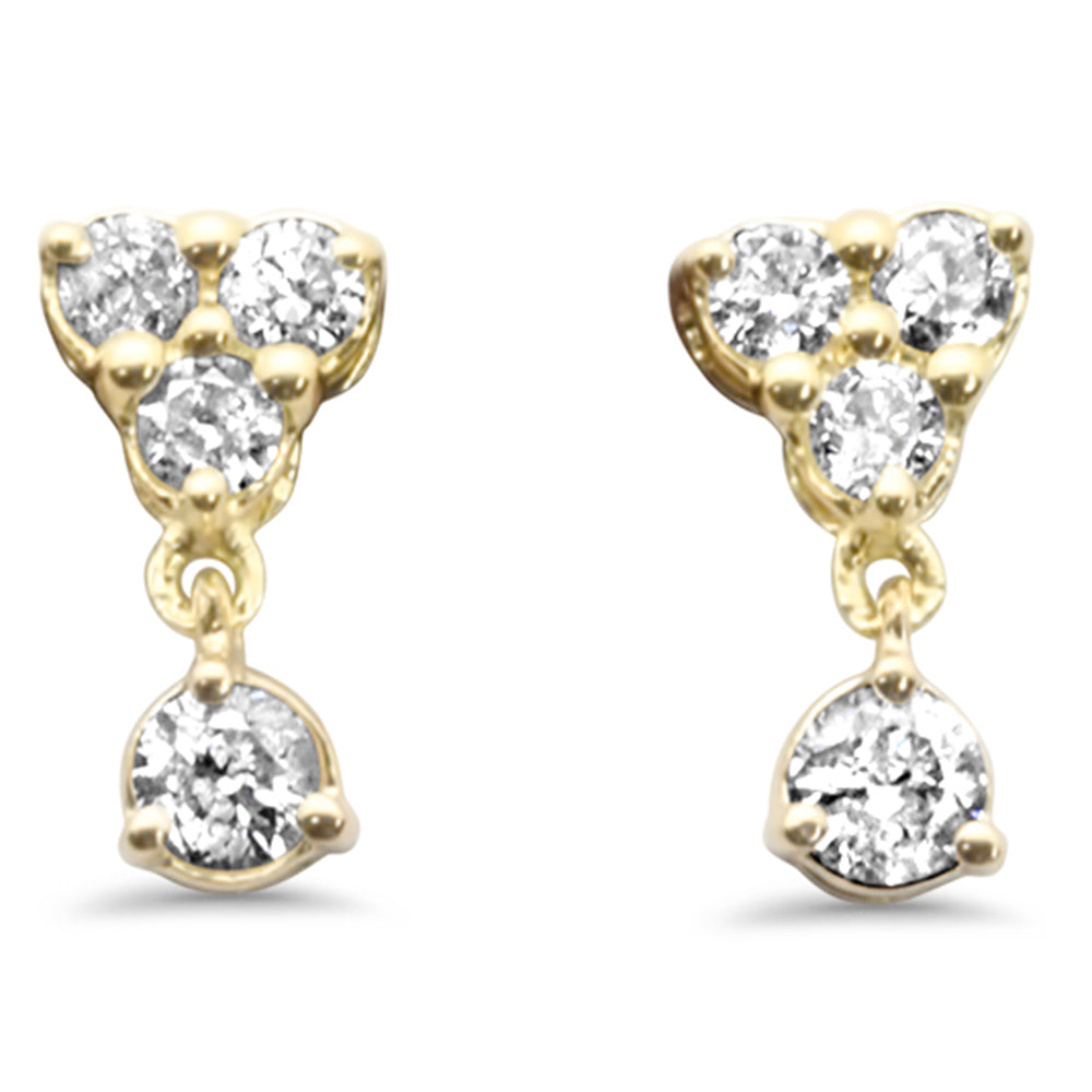 .14ct G SI 14K Yellow Gold Diamond Petite Dangling Earrings