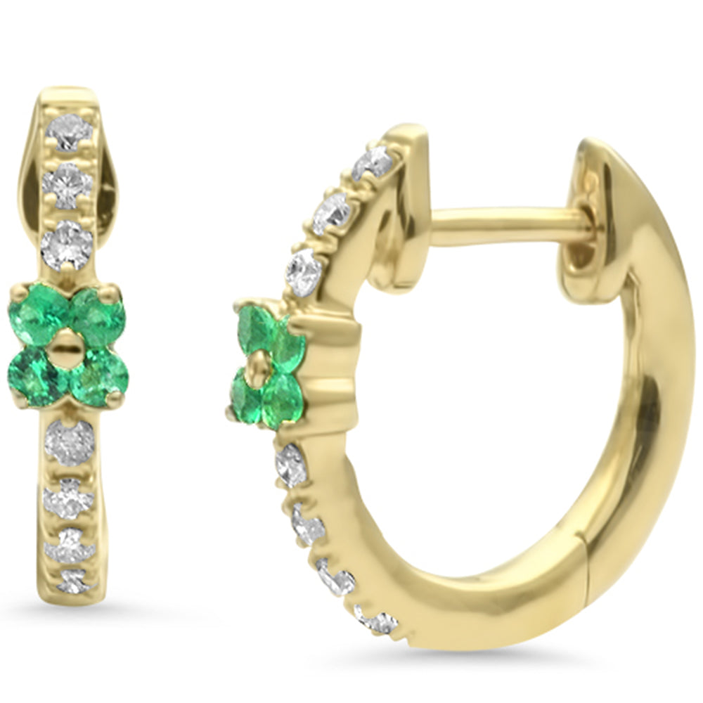 SPECIAL! .18ct G SI 14K Yellow Gold Diamond Petite Hoop Earrings