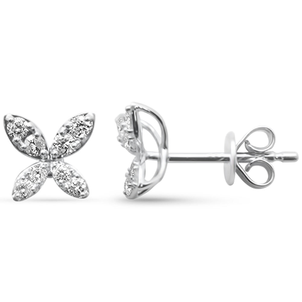 .34ct G SI 14K White Gold Diamond Flower Earrings