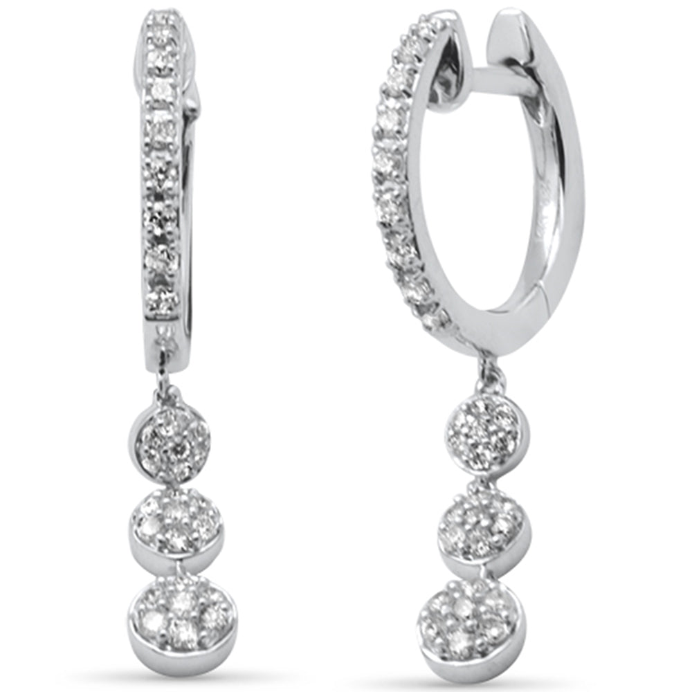 SPECIAL! .34ct G SI 14K White Gold Diamond Dangling Hoop Earrings
