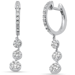 SPECIAL! .50ct G SI 14K White Gold Diamond Dangling Hoop Earrings