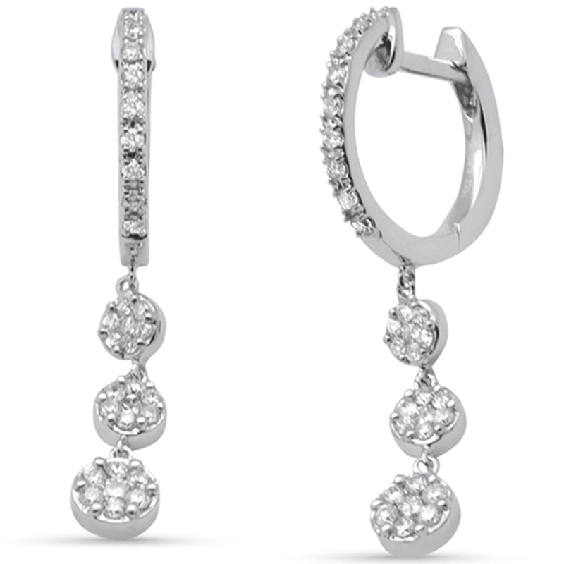 SPECIAL! .50ct G SI 14K White Gold Diamond Dangling Hoop Earrings