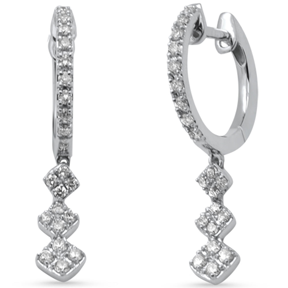 SPECIAL! .33ct G SI 14K White Gold Diamond Dangling Hoop Earrings