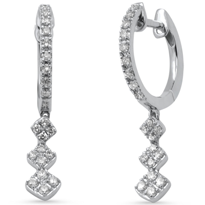 SPECIAL! .33ct G SI 14K White Gold Diamond Dangling Hoop Earrings