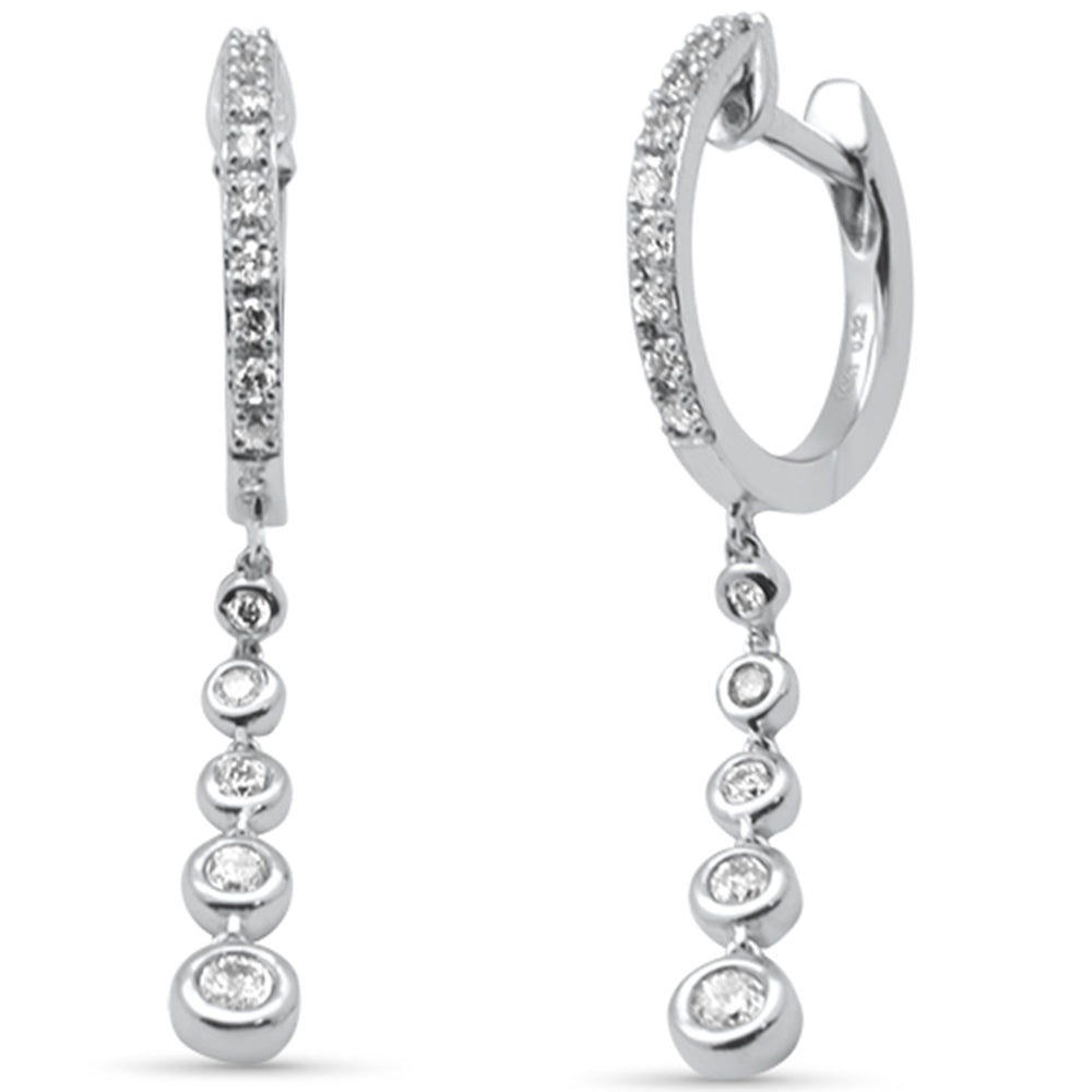 SPECIAL! .32ct G SI 14K White Gold Diamond Dangling Hoop Earrings