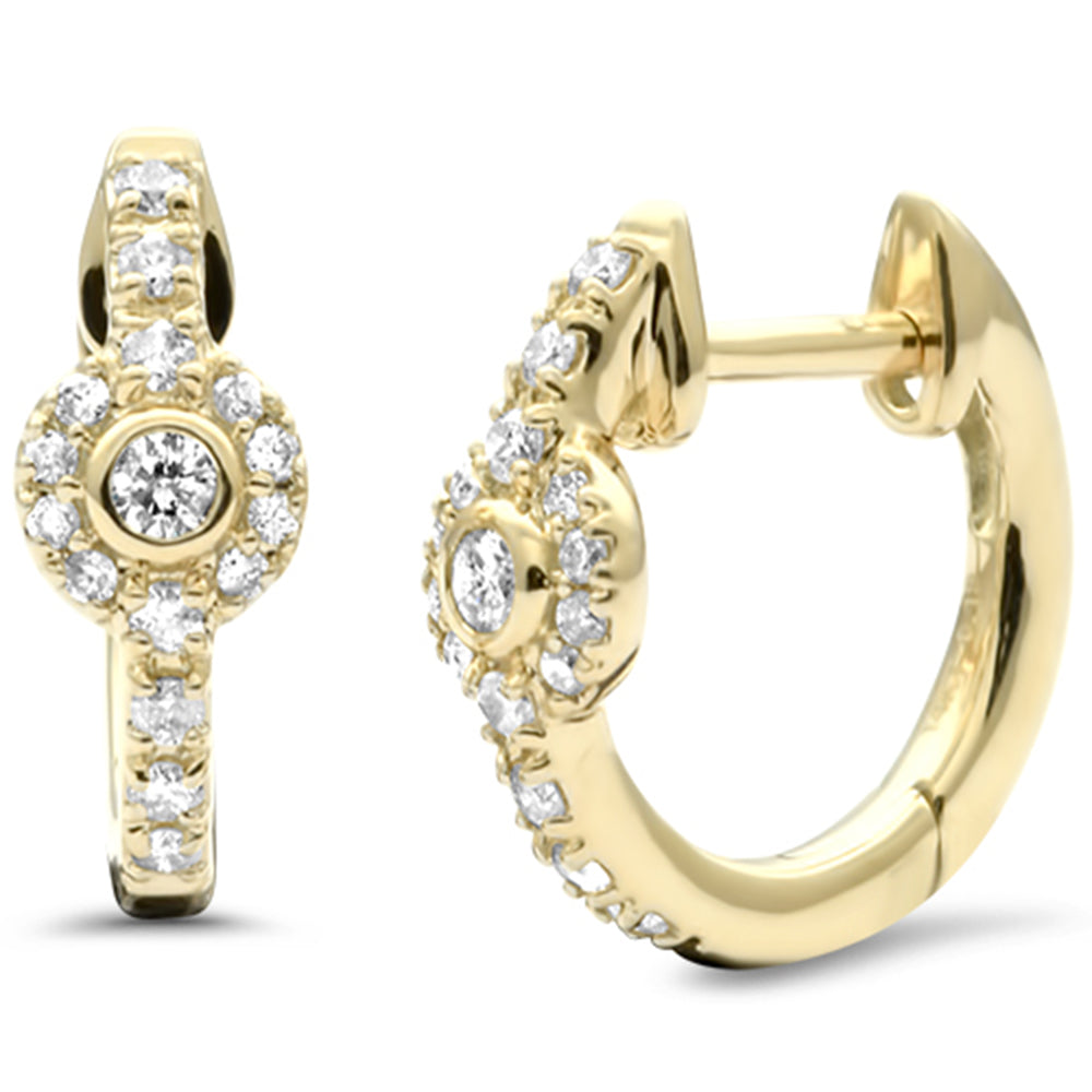 SPECIAL!  .19ct G SI 14K Yellow Gold Diamond Petite Hoop Earrings