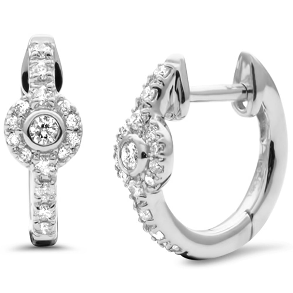 SPECIAL! .18ct G SI 14K White Gold Diamond Petite Hoop Earrings