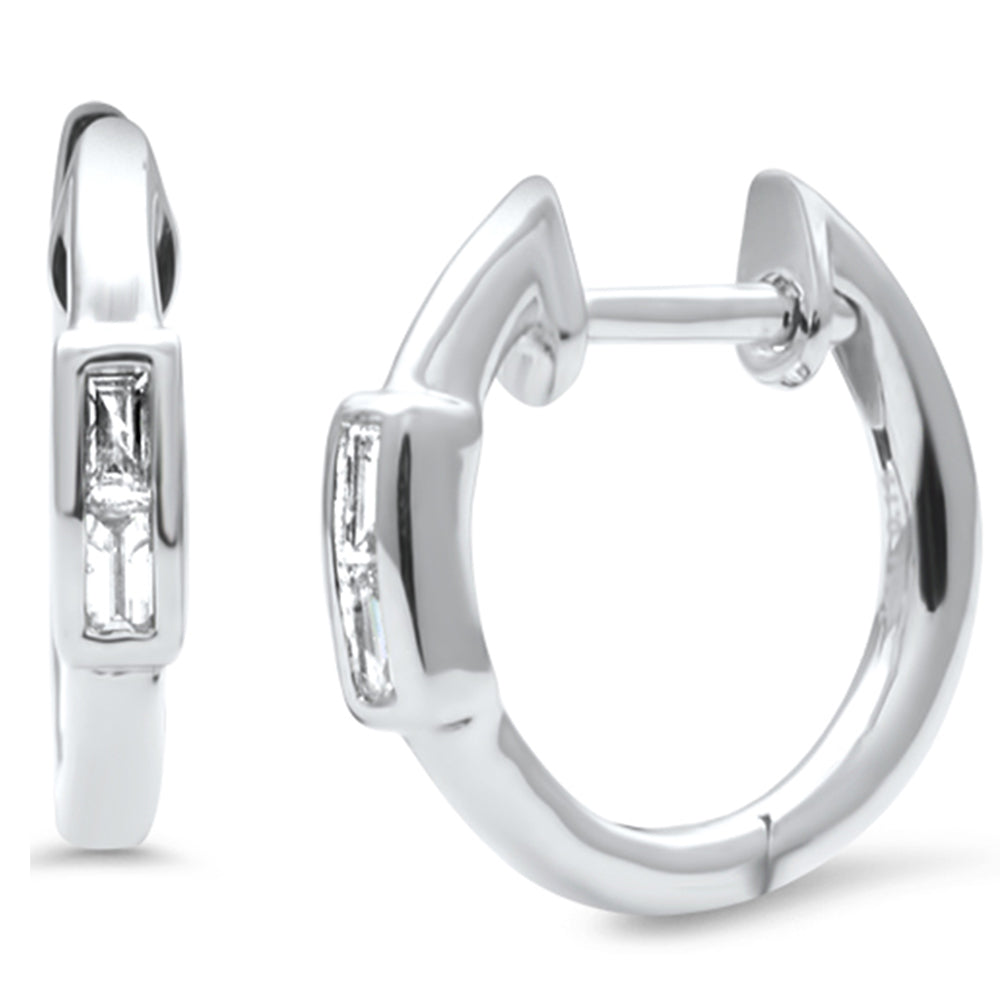SPECIAL! .11ct G SI 14K White Gold Diamond Petite Hoop Earrings