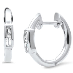 SPECIAL! .11ct G SI 14K White Gold Diamond Petite Hoop Earrings