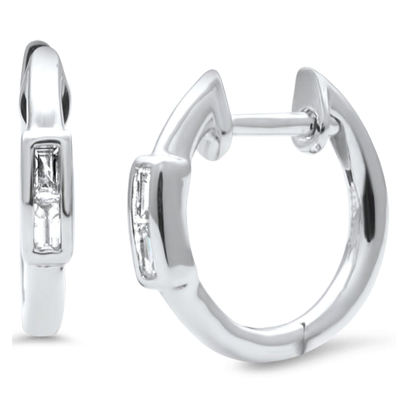 SPECIAL! .11ct G SI 14K White Gold Diamond Petite Hoop Earrings