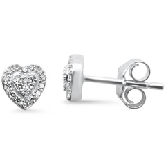 .13ct G SI 14K White Gold Diamond Heart Shape Earrings