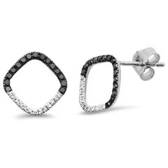 .33ct G SI 14K White Gold Black & White Diamond Earrings