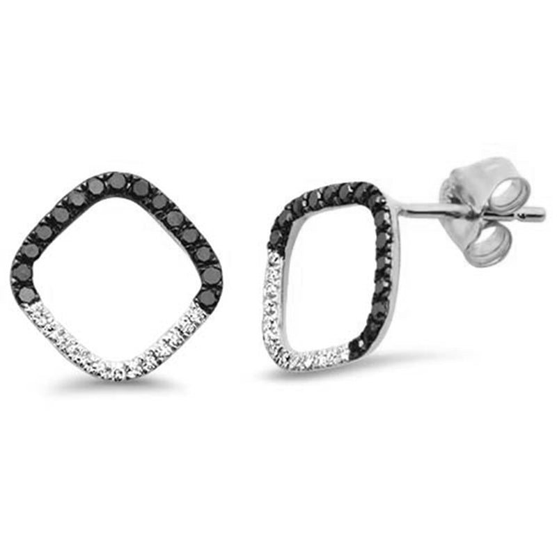 .33ct G SI 14K White Gold Black & White Diamond Earrings