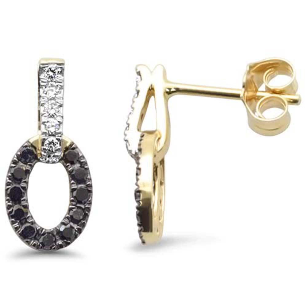 SPECIAL! .35ct G SI 14K Yellow Gold Black & White Diamond Drop Earrings